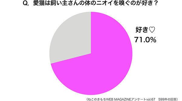 「愛猫は飼い主さんの体のニオイを嗅ぐのが好き？」調査