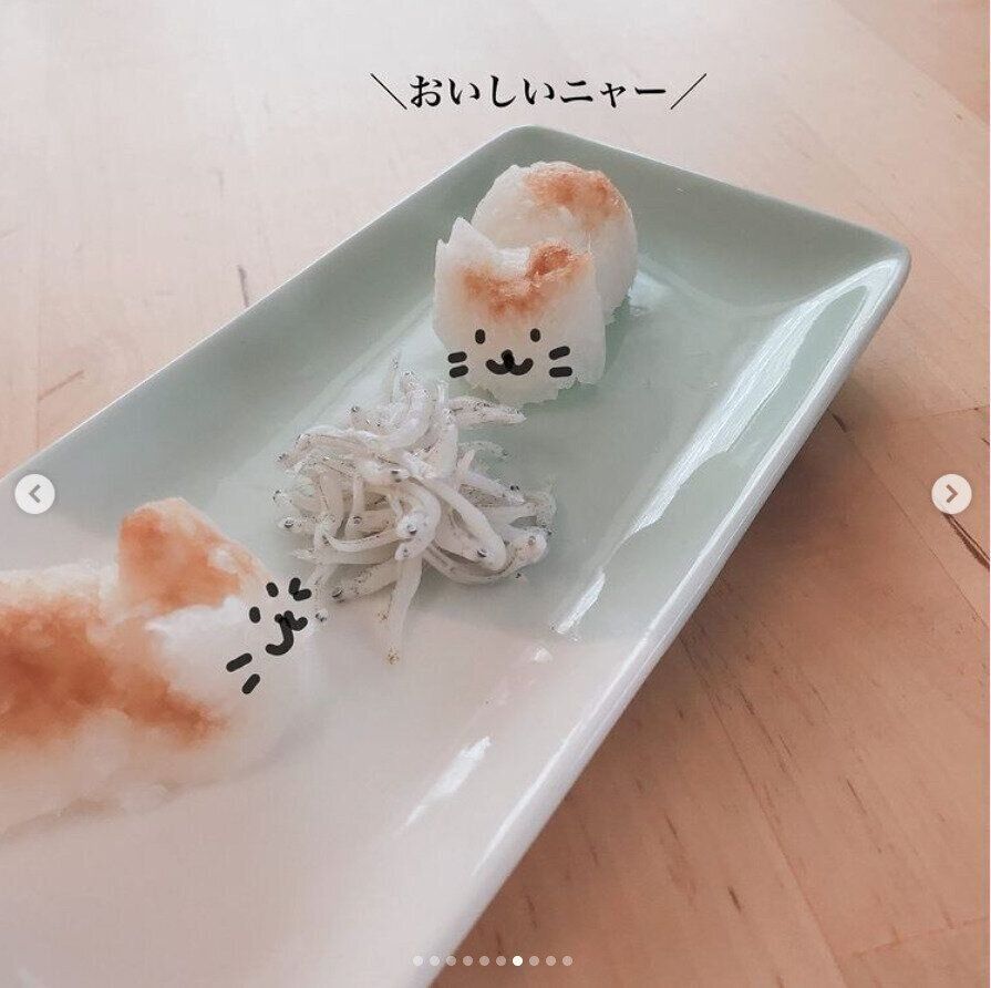 大根おろしアートの猫