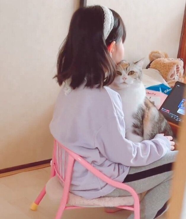 娘さんに甘えるシャロンちゃん