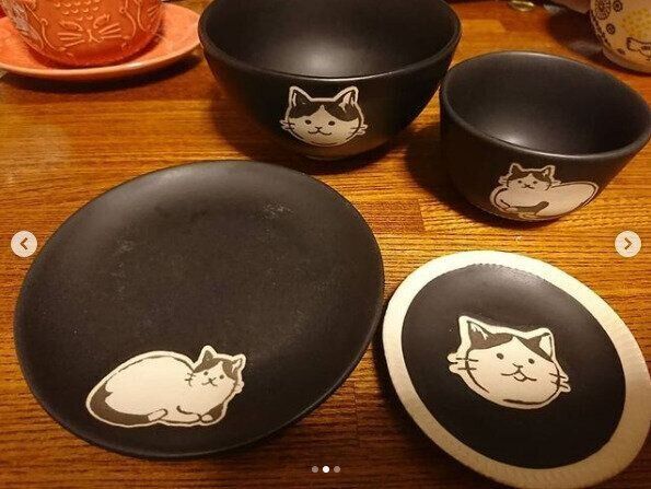 猫モチーフの食器