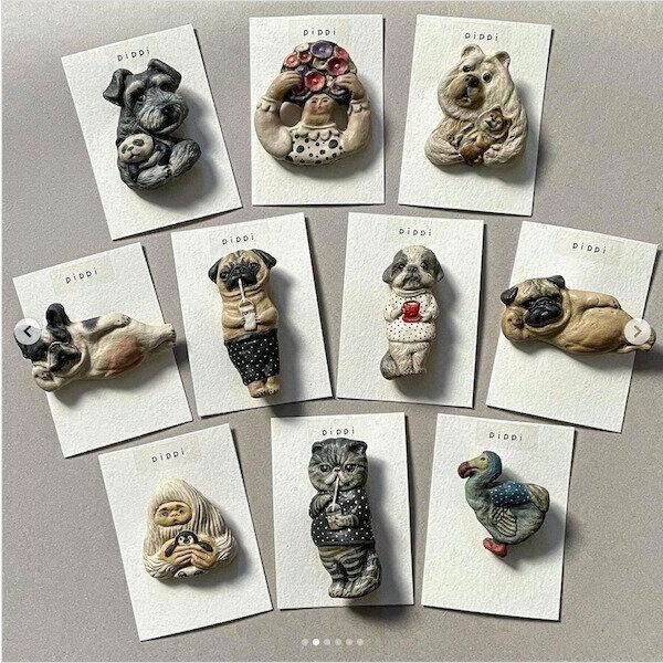 「pippi」の猫ブローチ