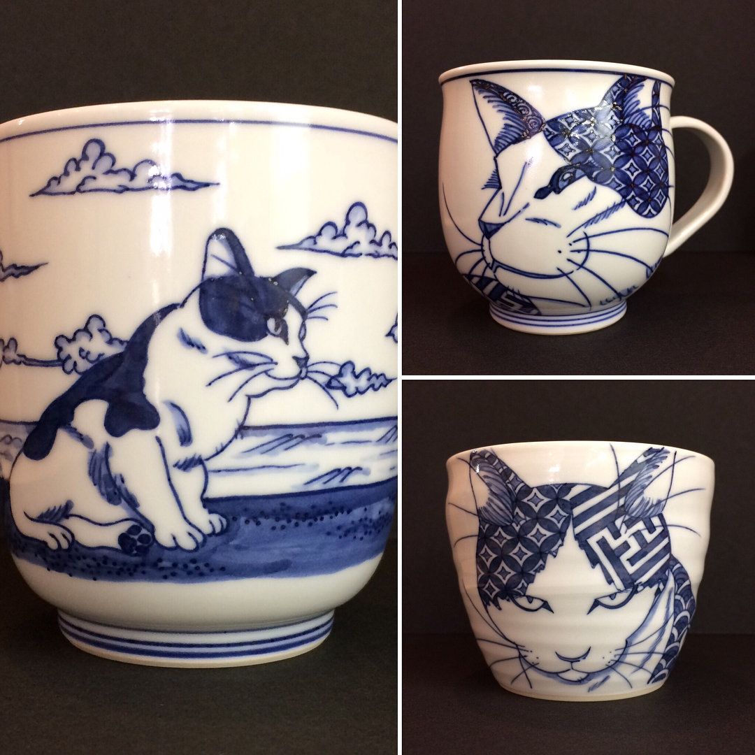 凛々しい猫の湯呑・マグカップ
