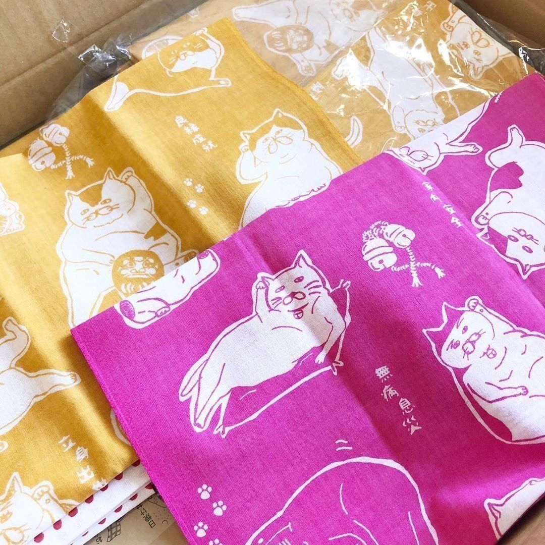 猫手ぬぐい・縁起物の猫