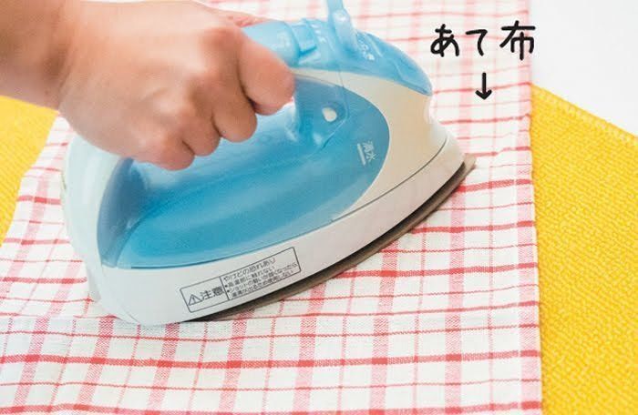 猫毛マスコット作り方、あて布をしてアイロンをかける
