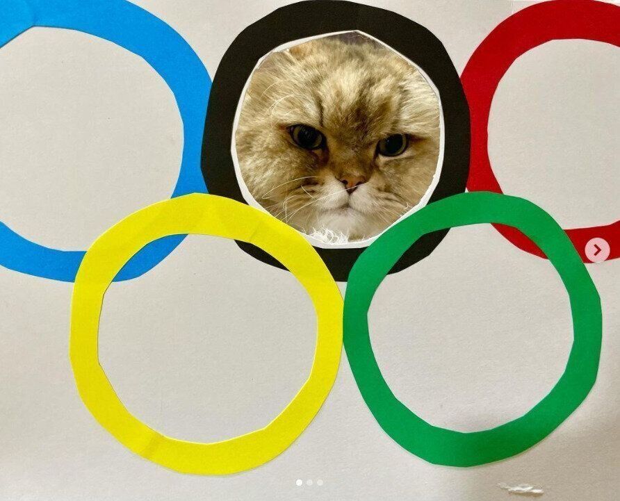 五輪マークの顔はめパネル