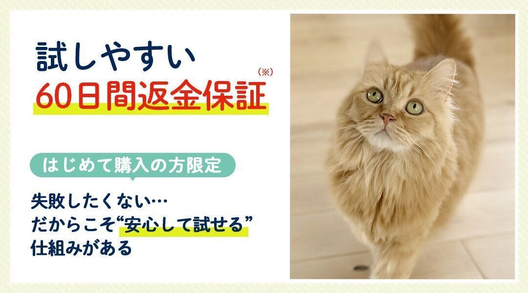 試しやすい60日間返金保証