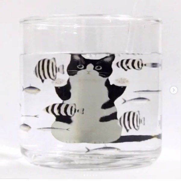 猫さん夢の水族館グラス3