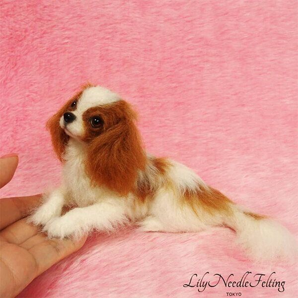 Lilyさんの犬のニードルフェルト作品