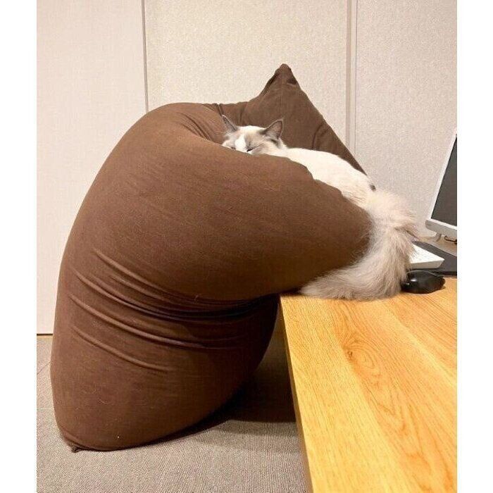 ヨギボーと抱き合っているように見えるソラくん