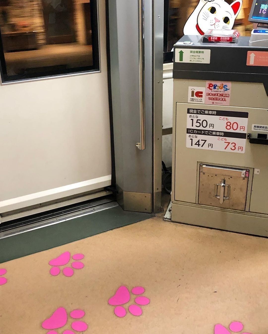 「幸福招き猫電車」の車内