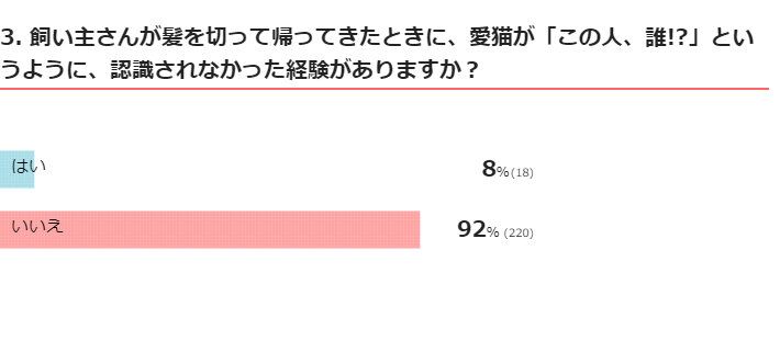 ねこのきもちWEB MAGAZINE 『飼い主さんに対する愛猫の行動に関するアンケートvol.01』回答238件