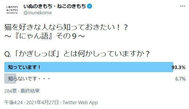 かぎしっぽについてのアンケート