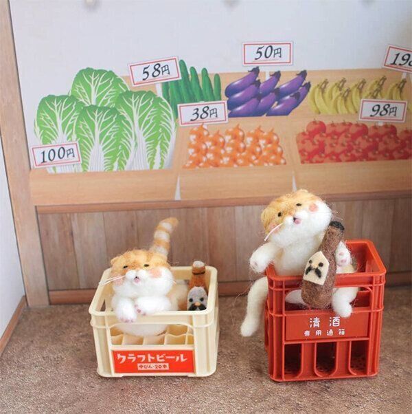 「羊陶Worker omu」の猫モチーフ作品