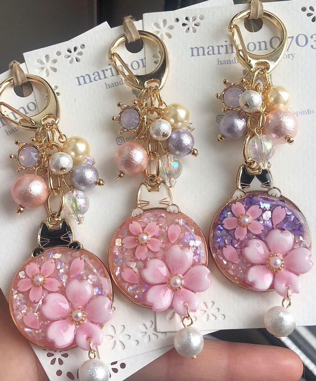 桜モチーフのキーホルダー