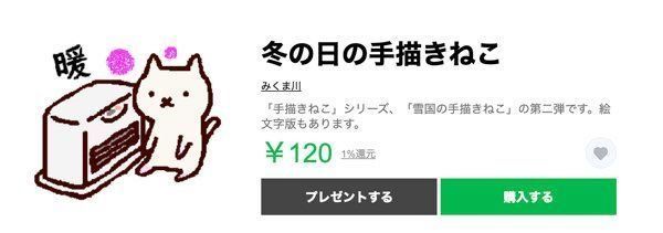 「冬の日の手描きねこ」