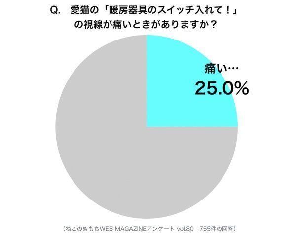 調査：愛猫の「暖房器具のスイッチ入れて！」の視線が痛いときがあるかどうか