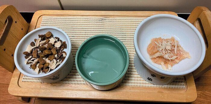 おやつをトッピングしたドライフード