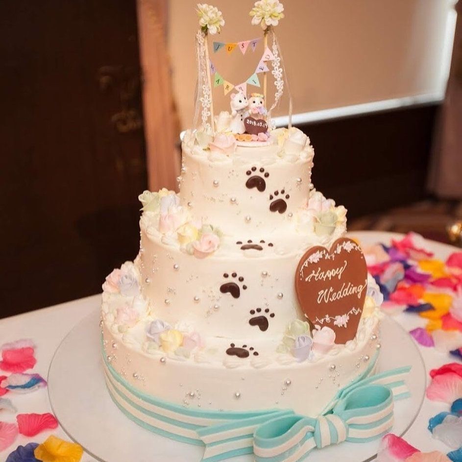 猫モチーフのウェディングケーキ