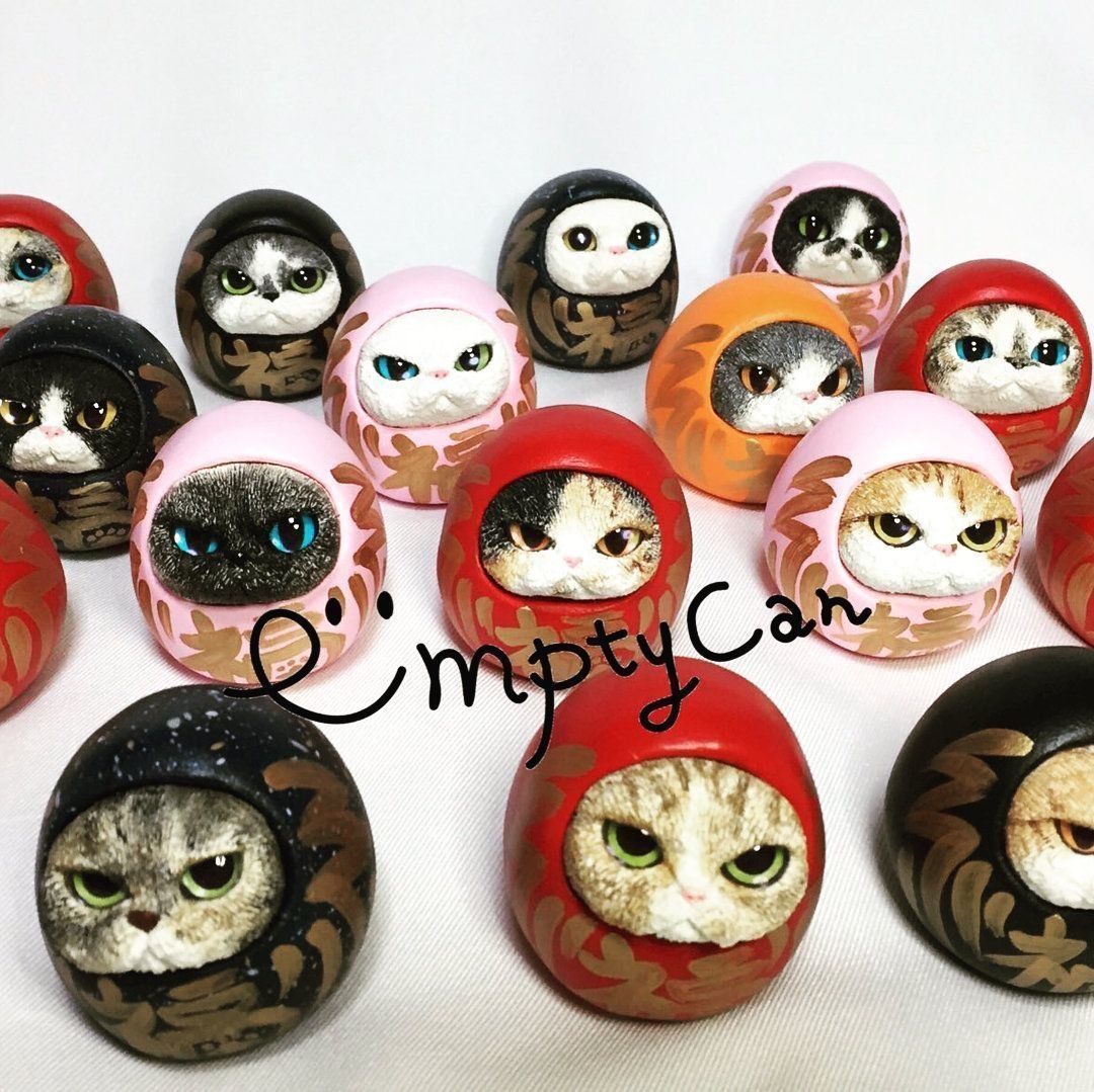 ミニサイズのこけだるまたち