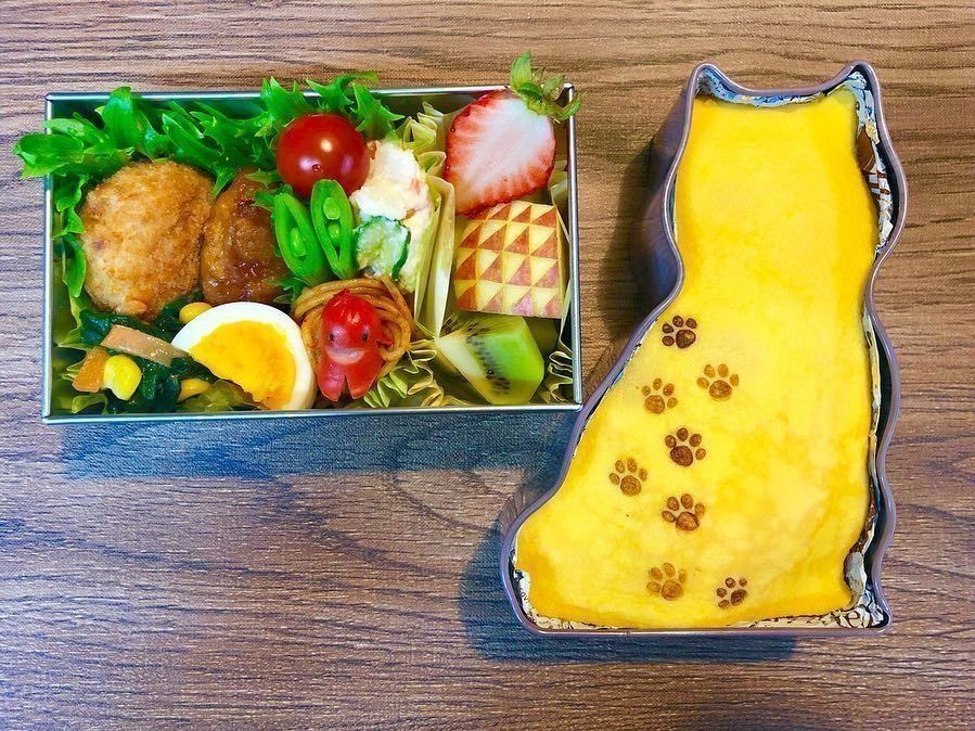 猫缶のオムライスがかわいいお弁当