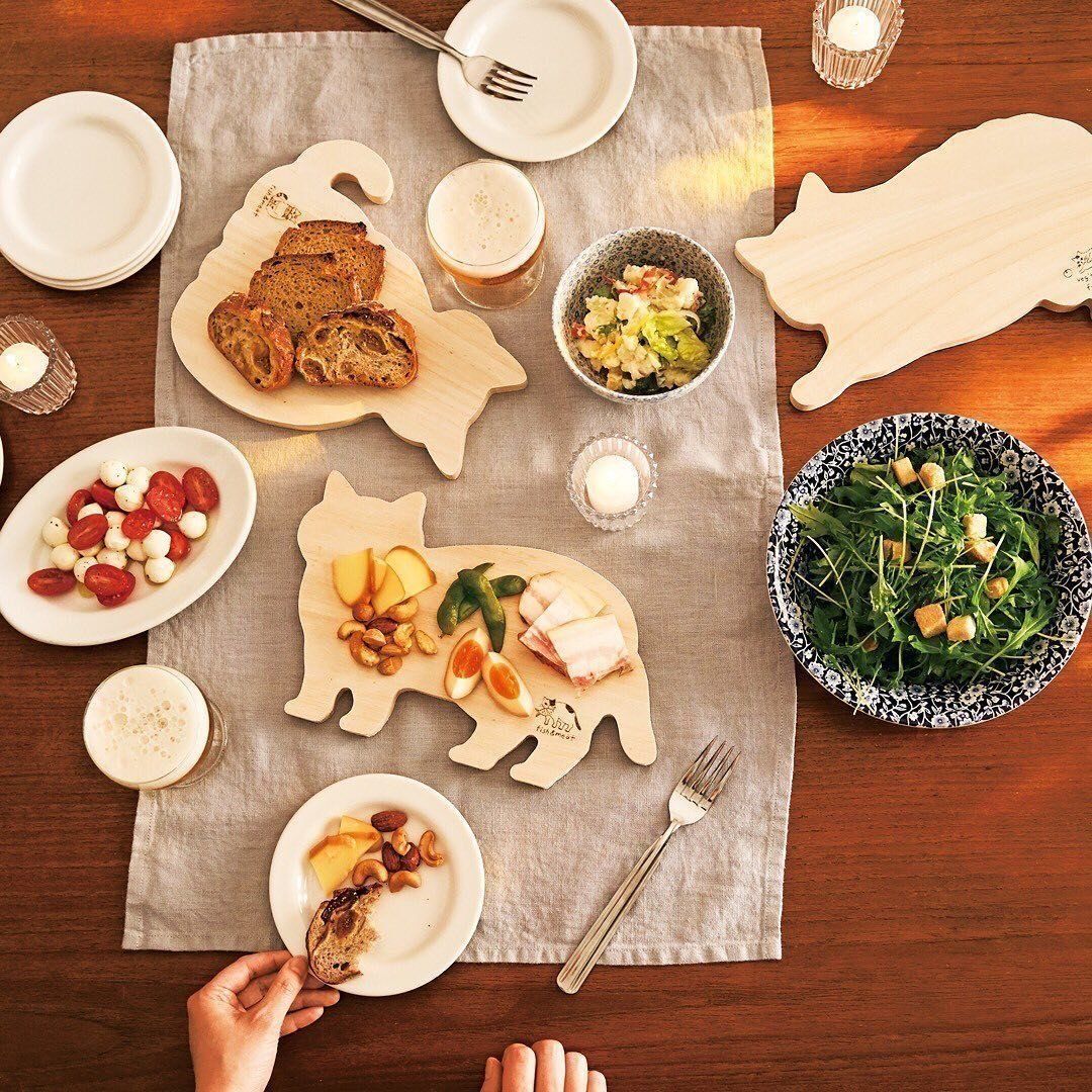 猫シルエットまな板