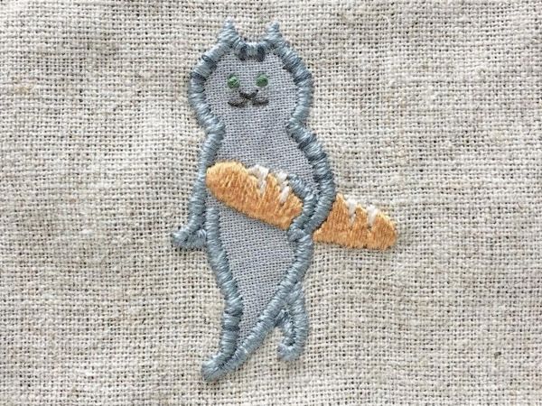 かわいい猫の刺繍