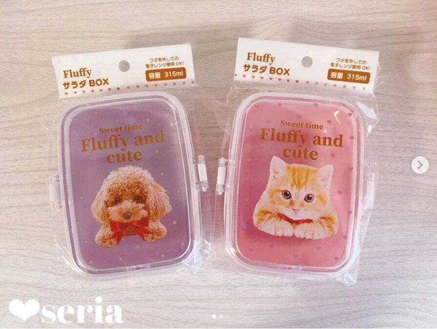 犬猫モチーフのタッパー