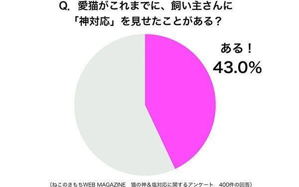 グラフ：愛猫がこれまでに飼い主さんに「神対応」を見せたことがある？