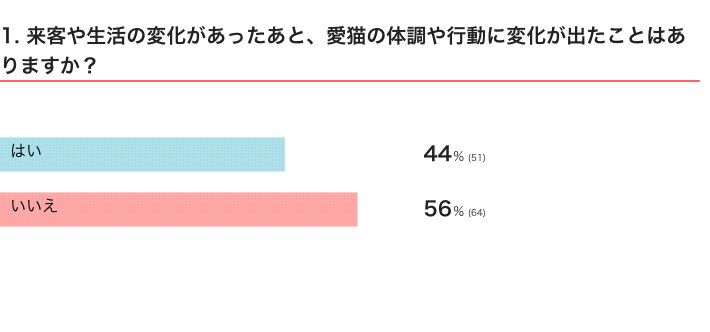 来客や生活の変化があったあと、愛猫の体調や行動に変化が出たことはある？