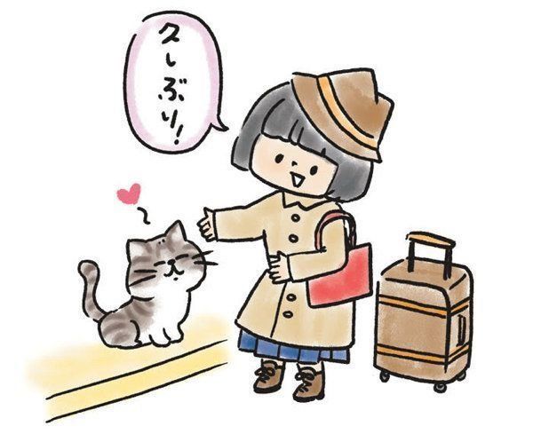猫の記憶力を検証　イラスト／ベスヨシコ