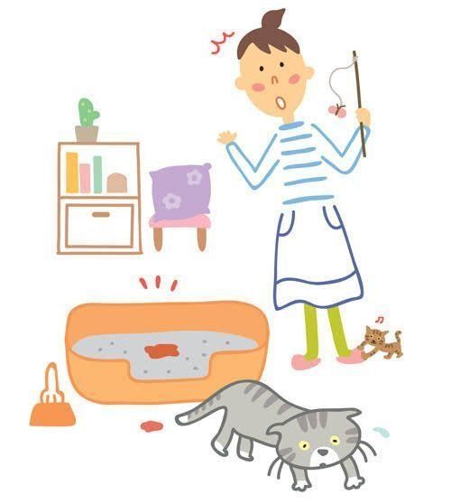 血尿をした猫のイラスト