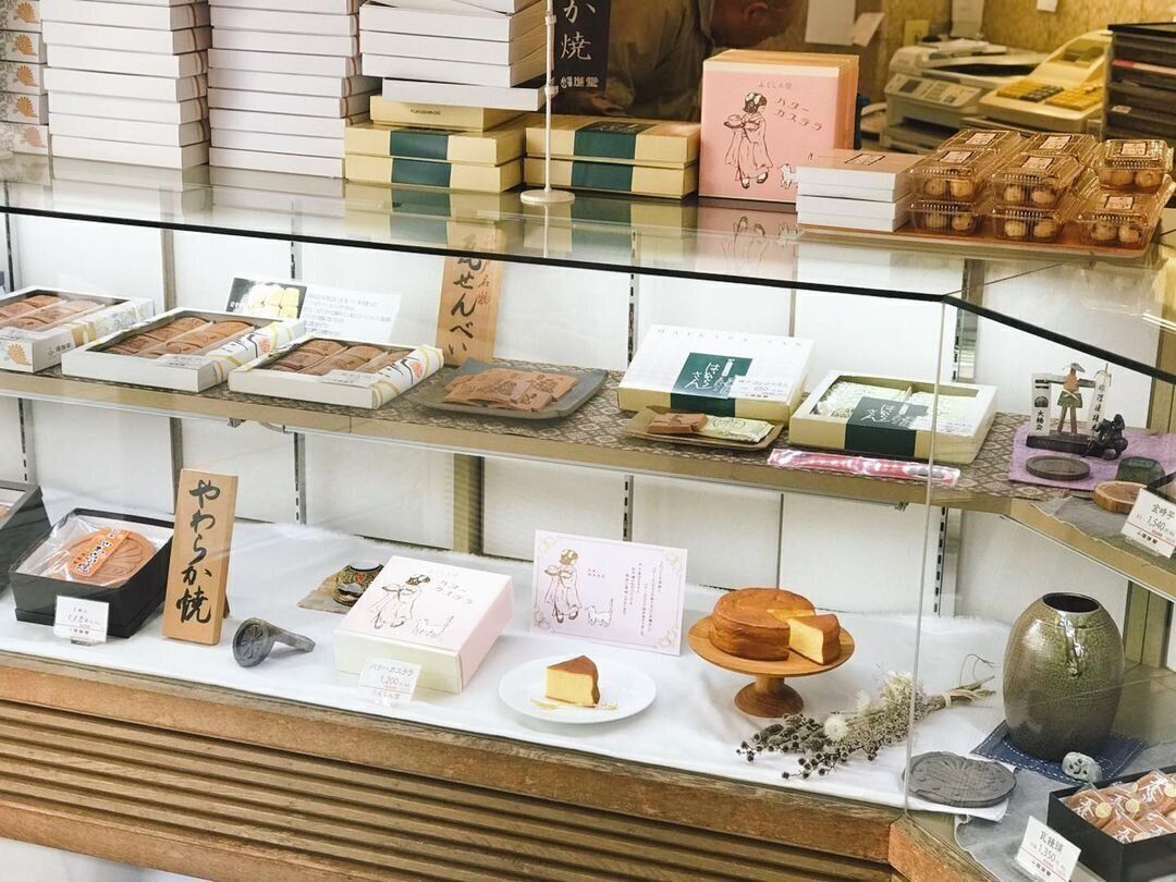 バターカステラの陳列の様子