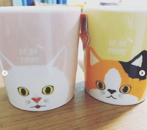 ダイソーの猫マグカップ