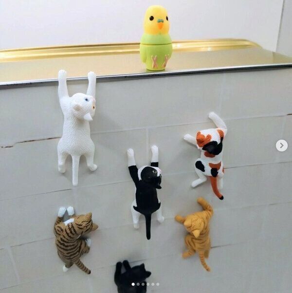 カプセルトイ「のぼる猫 マグネット」