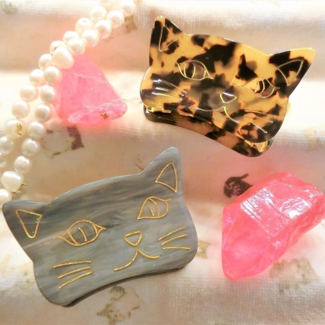 キャットフェイスヘアクリップ
