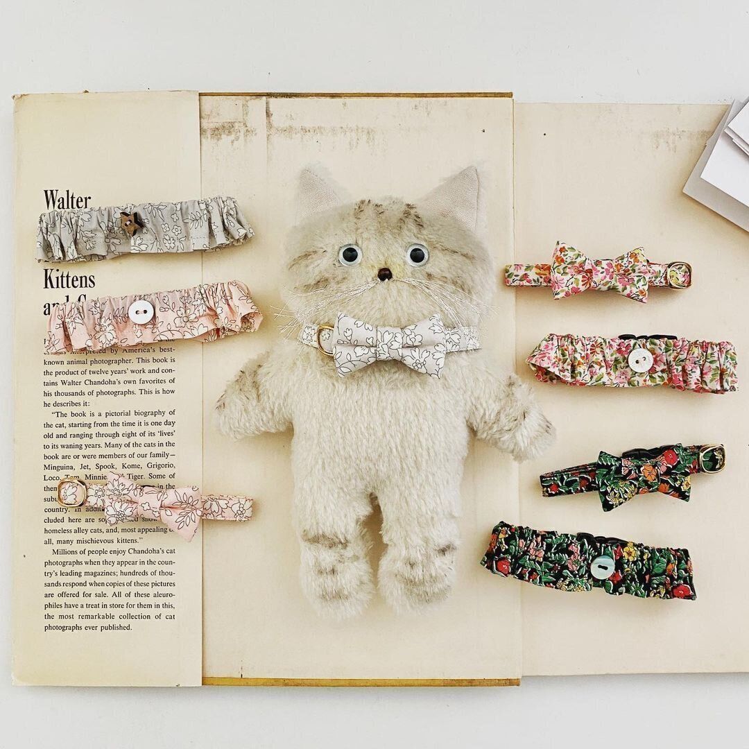 リバティ生地の首輪