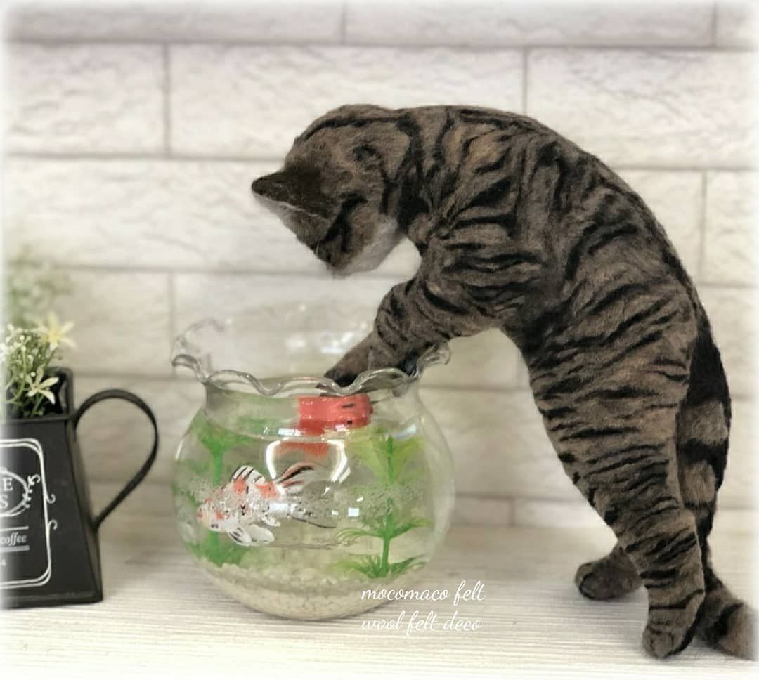 羊毛フェルトのキジトラ