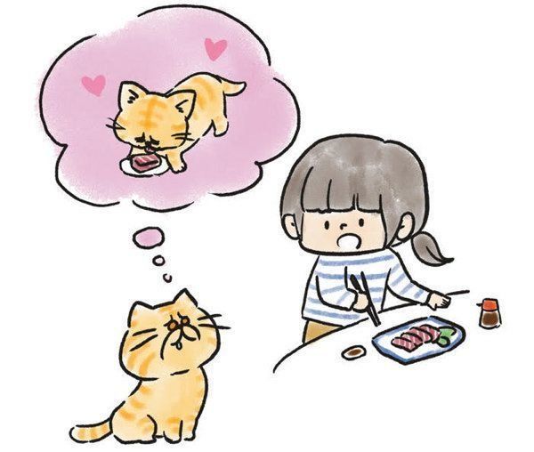 猫の記憶力を検証　イラスト／ベスヨシコ