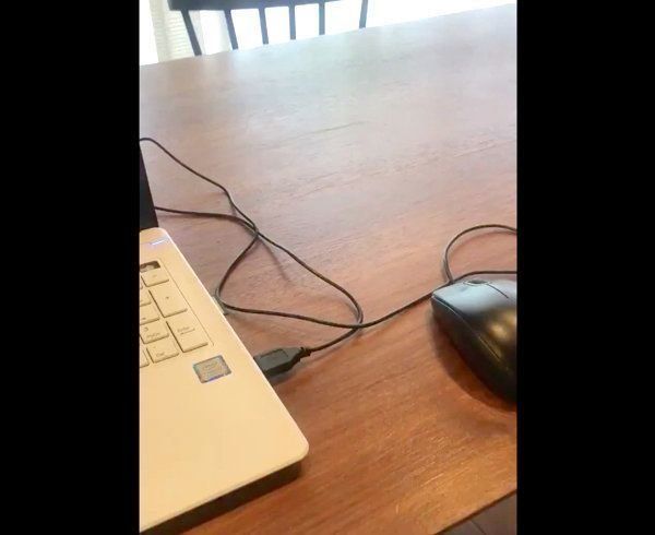 机の上に箱を用意すると…