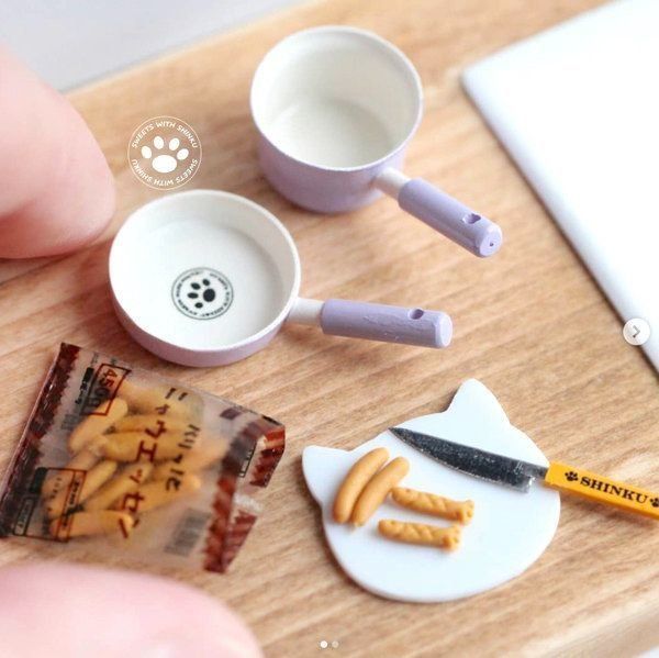 『Sweets with Shinku』の猫モチーフのミニチュア作品