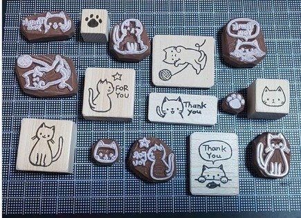 四角いねこはんこ