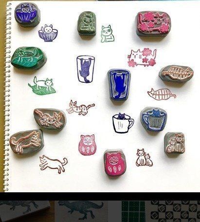 小さなねこはんこ