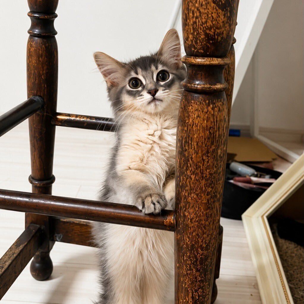 飼い主さんの家にやって来た初日のキヌちゃん。