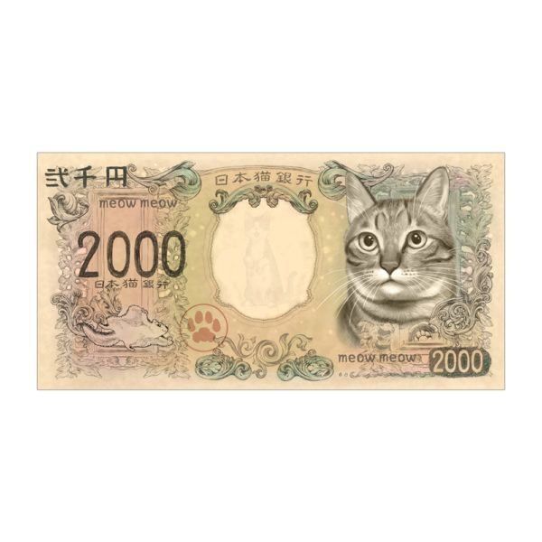 猫紙幣フェイスタオル