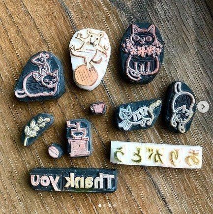 猫&ねずみはんこ