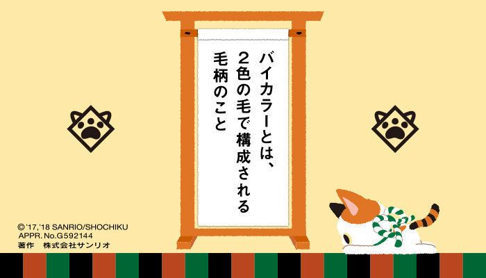 バイカラーとは、2色の毛で構成される毛柄のこと