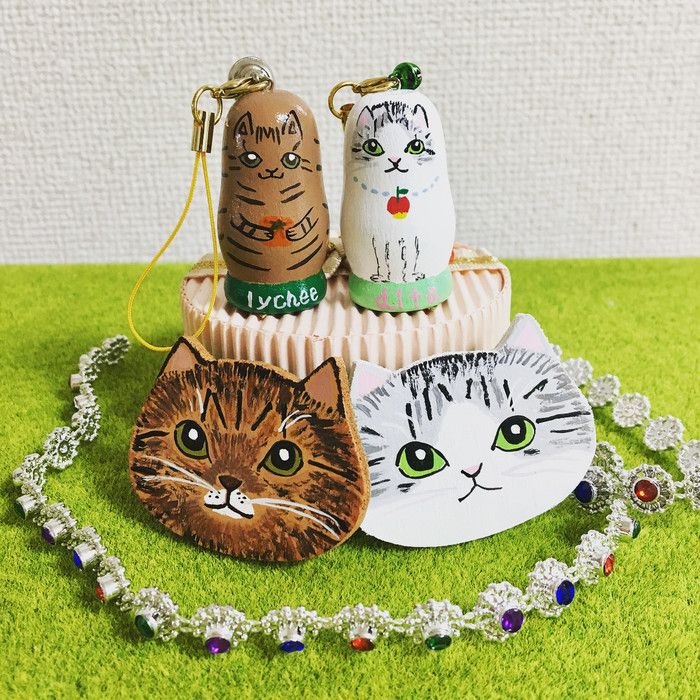 猫マトリョーシカストラップ&猫マグネット