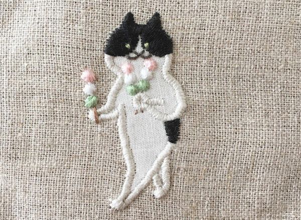 かわいい猫の刺繍