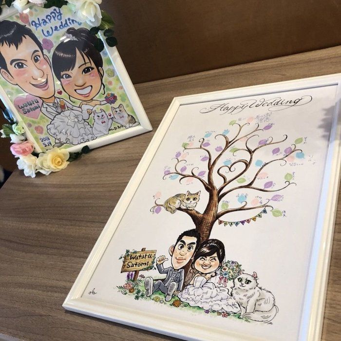 似顔絵入りのウェディングツリー