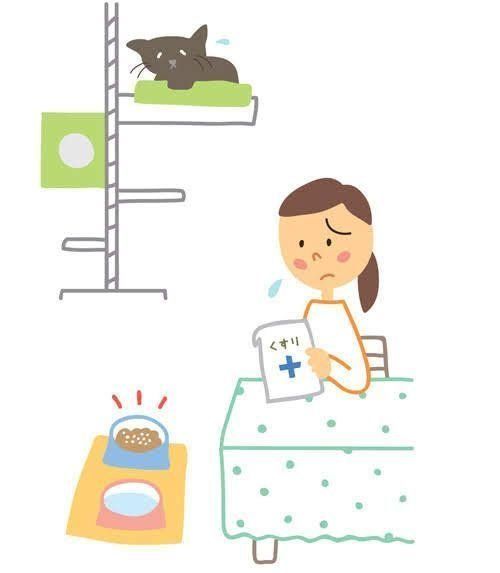 薬を嫌がる猫のイラスト